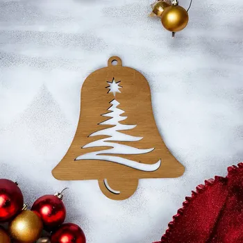 Vánoční ozdoba Vánoční ozdoba zvonek Barva: Ořech, Velikost: 8 cm