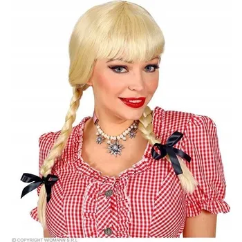 Karnevalová paruka BLOND BAVORSKÁ PARUKA S COPÁNKY SVĚTLÁ