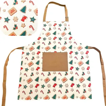 Kuchyňská zástěra Kuchyňská zástěra bavlněná Vánoční hnedo-bílá perníky TiaHome
