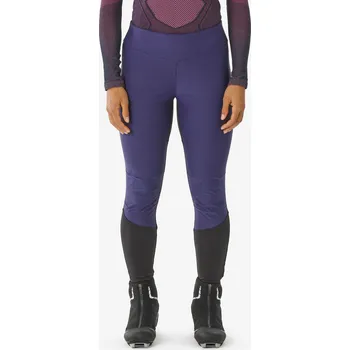 Dámské legíny WEDZE Dámské větruodolné legíny na běžky 500 M FIALOVÁ|ČERNÁ