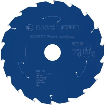 Pilový kotouč Bosch Pilový kotouč EXPERT Wood cordless, 190 × 1,5/1 × 30 mm, T18 Professional (2608902155)