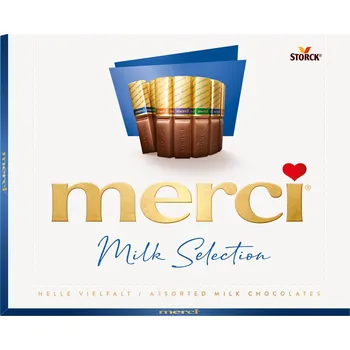 Čokoláda Mléčné čokoládové pralinky Merci Finest Selection 250g