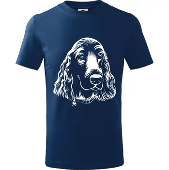 Chlapecké tričko Kokršpaněl - hlava kreslená - Tričko dětské bavlněné - 98 cm / 2 roky ( Půlnoční modrá )