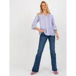 Fialová vzorovaná halenka se 3/4 rukávy D73771M11062C-violet Velikost: M