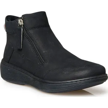 Dámské kozačky Nízké kozačky z kožené usně Pédiconfort®, na klínové podrážce černá 41