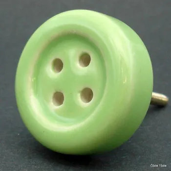 Nábytkové kování Nábytková úchytka světle zelená tvar knoflíku 4 cm - knopka