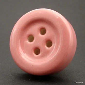 Nábytkové kování Nábytková úchytka růžová tvar knoflíku 4 cm - knopka