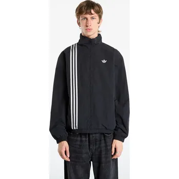 Pánská větrovka Bunda adidas Firebird Front Stripes Woven Track Top Black/ Stone Khaki/ Better Scarlet L