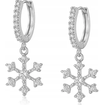 Náušnice Náušnice závěsné náušnice sněhové vločky zirkony ocel