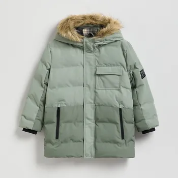 Chlapecká bunda Reserved - Prošívaná bunda s kapucí - pudrově zelená - QF997-97X - QF997-97X-116