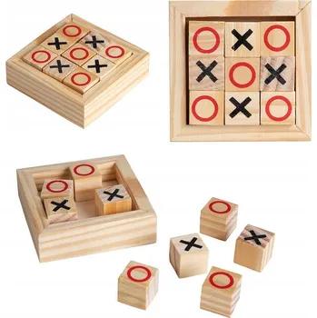 Dřevěná hračka Dřevěná Piškvorky STAVEBNICE ze dřeva