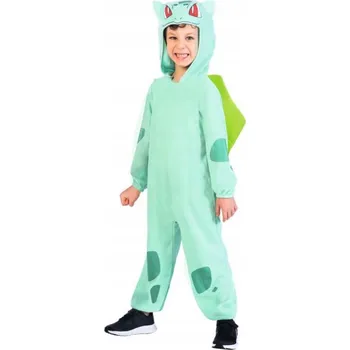 Karnevalový kostým Dětský kostým Kostým Pokémon Bulbasaur s licencí, velikost 3-4 roky (98-104 cm)