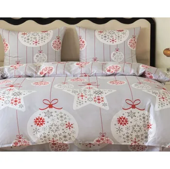 Povlečení Vánoční ložní povlečení ŠEDÉ OZDOBY PGJ - 19 Rozměr ložního povlečení: Šířka x Délka: 140x200cm + 1ks 70x80 cm