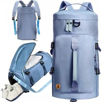 Sportovní taška SPORTOVNÍ TAŠKA TRÉNINKOVÁ DÁMSKÁ PÁNSKÁ PŘES RAMENO DO POSILOVNY BAZÉN BATOH 2V1