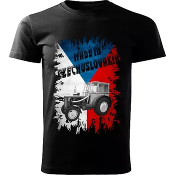 Pánské tričko Pánské tričko černé Made in Czechoslovakia legendy VZOR č. 32 ZETOR 50 SUPER XS (tričko Made in Czechoslovakia Československé legendy veteránů)