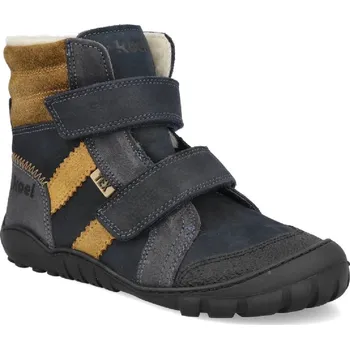 Chlapecká zimní obuv Koel barefoot dětské zimní boty Milo 3.0 Tex Navy/Cognac Velikost: 31