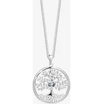 Preciosa Stříbrný přívěsek s řetízkem Sparkling Tree of Life, strom života s kubickou zirkonií Preciosa, bílý