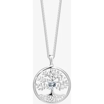 Přívěsek Preciosa Stříbrný přívěsek s řetízkem Sparkling Tree of Life, strom života s kubickou zirkonií Preciosa, bílý