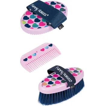 Čištění pro koně Set čištění Funny Horses HKM, rose