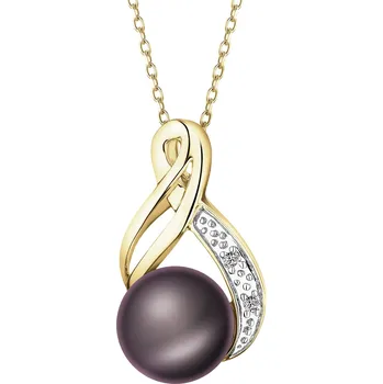 Přívěsek Zlatý přívěsek s diamanty a perlou - ryzost 585 - 109.195/B