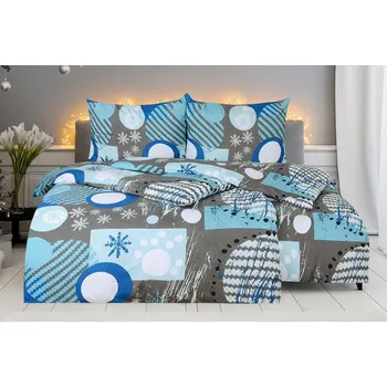 Povlečení Vánoční Povlečení mikrosatén VICONA modré