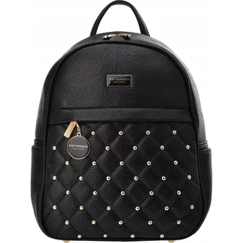 Městský batoh Dámský Batoh Peterson Elegantní z Eko Kůže do Města/Práce Černý s Cvočky