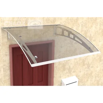 Stříška nad vchodové dveře IGOTREND IGOTREND, 490003 vchodová stříška 1000 x 1200 mm (AL) čirý polykarbonát (karton 124 x 97 cm)