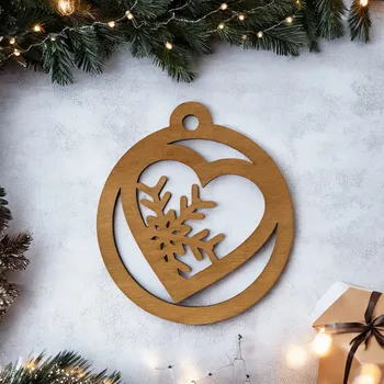 Vánoční ozdoba Vánoční ozdoba srdce Barva: Ořech, Velikost: 8 cm