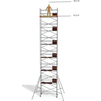 Lešení Hliníkové lešení Klimatek - výška 14,2 m - 2,5 m x 0,85 m (d/š)