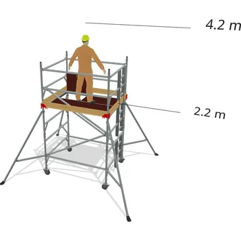 Stavební technika Hliníkové lešení Klasiko - výška 4,2 m - 1,8 m x 1,45 m (d/š)