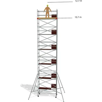 Lešení Hliníkové lešení Klasiko - výška 12,7 m - 2,5 m x 0,85 m (d/š)