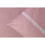 Podpěrová s.r.o. Bavlněné povlečení PROUŽKOVANÉ RŮŽOVÉ s krajkou Velikost: 200x200 (1x), 70x90 cm krajka (2x) ŠEV na peřině