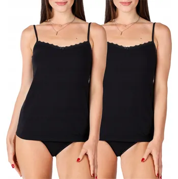 Bellivalini Dámský top s krajkou 2-balení bavlna BLV50-221 Černá XS