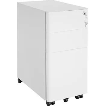 Zásuvkový kontejner TecTake GmbH 405235 pojízdná kartotéka parvus, 2 zásuvky, 1 závěsný registr - bílá