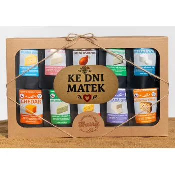 Dárková krabička Křupavý sýr Dárková sada 10 druhů sýrů ke dni matek (Křupavý sýr Dárková sada 10 druhů sýrů ke dni matek)