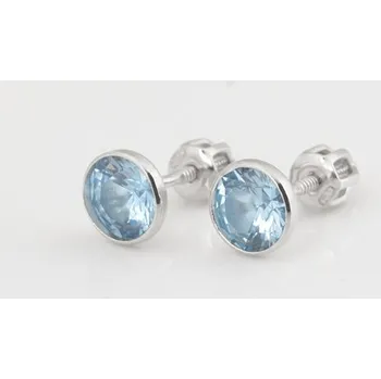 Náušnice Stříbrné náušnice pecičky s modrými zirkony STNAU2048F