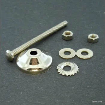 Šroub Šroub 6,5 cm s nýtovou hlavou a malými komponenty - stříbrný