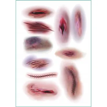 Tetování Huhuday Dočasné tetování na Halloween – jizvy