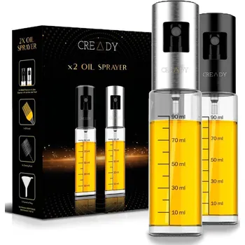 Nádoba na olej a ocet SADA 2 ROZPRAŠOVAČŮ NA OLEJ A OCET 100 ML SKLO - PRO HORKOVZDUŠNOU FRITÉZU (AIRFRYER), GRIL