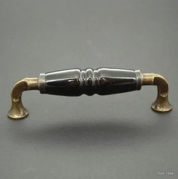 Nábytkové madlo keramické černé - 10 cm