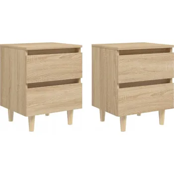 Noční stolek 2 noční stolky, borové nohy, dub sonoma, 40x35x50