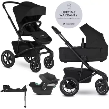 Kočárek EASYWALKER Kočárek kombinovaný Jimmey 2v1 LITE AIR + CYBEX Aton B2 i-Size + základna Pepper Black