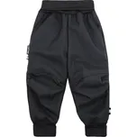 Little Things Černé žíhané rostoucí softshellové kalhoty s hebkým chloupkem Barva: černá, Velikost: 3-5 let