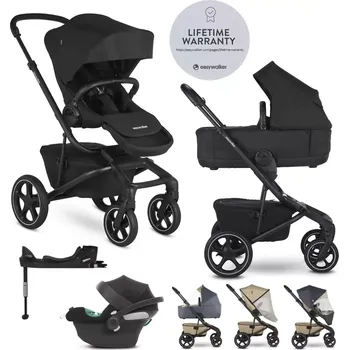 Kočárek EASYWALKER Kočárek kombinovaný Jimmey 2v1 LITE RWS + CYBEX Aton B2 i-Size + základna Pepper Black