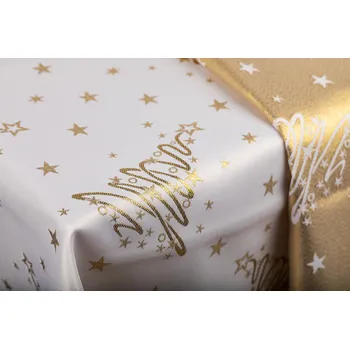 ubrus Luxusní Vánoční ubrus se stromky - zlatý SW7 Rozměr ubrusu (šířka x délka): 110x160cm