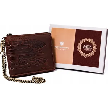 Peněženka Peterson pánská peněženka z pravé kůže hnědá PTN N992C-07-HWM-137 - muž