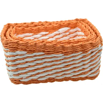 Úložný box Vingo Sada 3 boxů oranžových hranatých