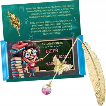 Vrták Dárek dla Nauczycielki Záložka s Čokoláda kartičkou ke DNI UČITELŮ