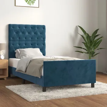 Postel zahrada-XL Rám postele bez matrace tmavě modrý 80x200 cm samet 3125908