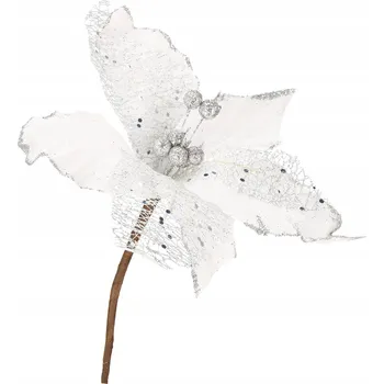 Vánoční dekorace Vánoční hvězda vánoční hvězda bílá třpytivá 23 cm